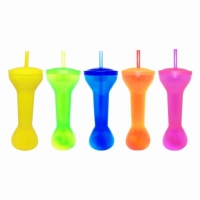 Copo com Canudo Mega Drink 550 ml Cores Diversas